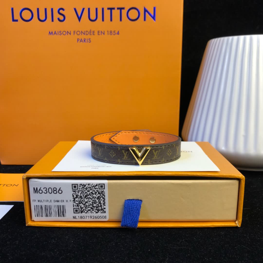 Louis Vuitton Monogram Leather Bracelet